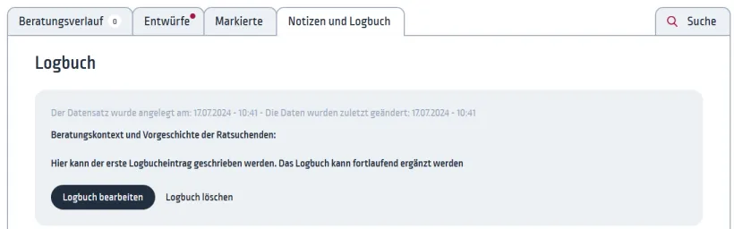 Logbuch bearbeiten Logbuch bearbeiten