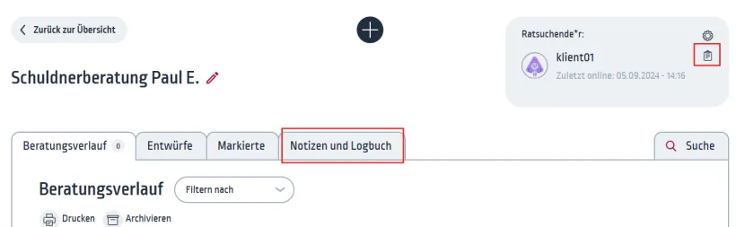 Notizen finden