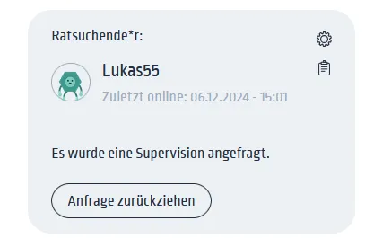 Supervisionsanfrage zurückziehen