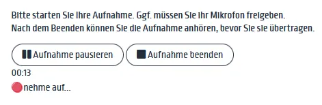 Sprachaufnahme pausieren und wieder aufnehmen Sprachaufnahme pausieren und wieder aufnehmen
